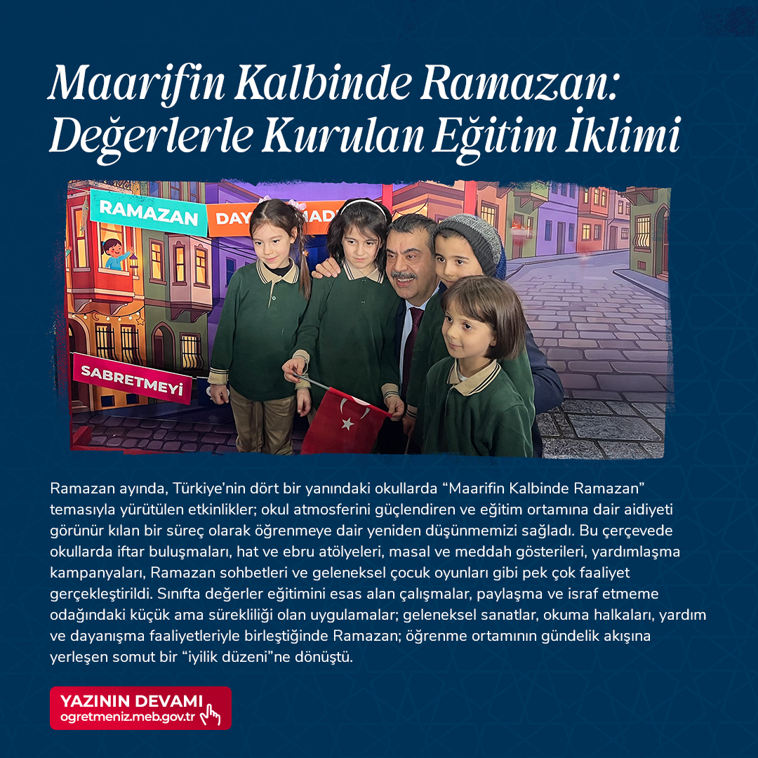 MAARİFİN KALBİNDE RAMAZAN: DEĞERLERLE KURULAN EĞİTİM İKLİMİ
